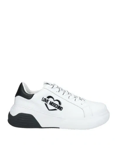 Love Moschino Woman Sneakers White Size 8 Calfskin