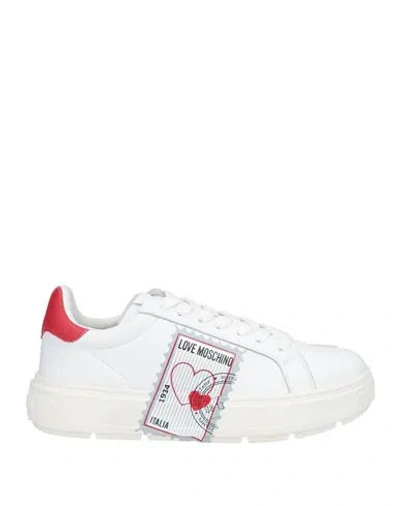 Love Moschino Woman Sneakers White Size 8 Calfskin