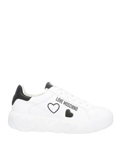 Love Moschino Woman Sneakers White Size 8 Calfskin