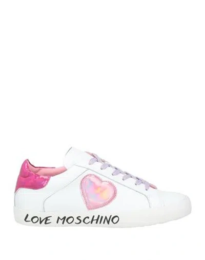 Love Moschino Woman Sneakers White Size 8 Calfskin