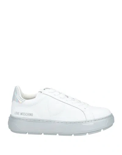 Love Moschino Woman Sneakers White Size 8 Calfskin
