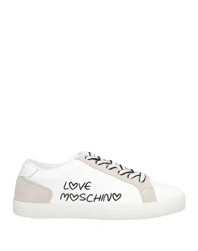 Love Moschino Woman Sneakers White Size 8 Leather