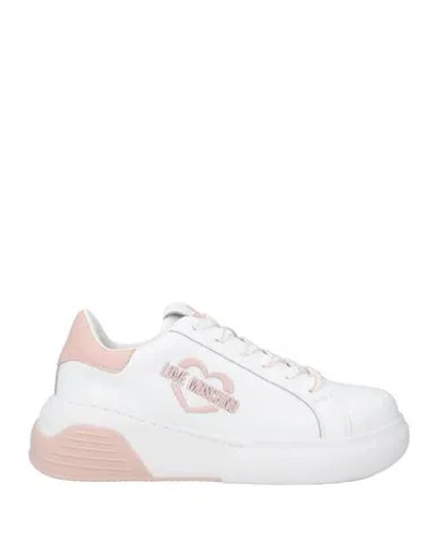 Love Moschino Woman Sneakers White Size 8 Leather