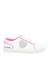 Love Moschino Woman Sneakers White Size 8 Leather, Rubber In White