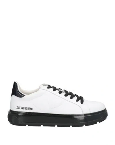 Love Moschino Woman Sneakers White Size 9 Leather