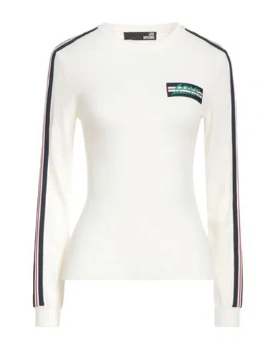 Love Moschino Woman Sweater Cream Size 2 Polyamide, Acrylic, Wool, Polyester In White