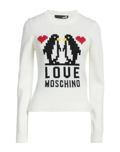 Love Moschino Woman Sweater Ivory Size 8 Acrylic, Wool In White