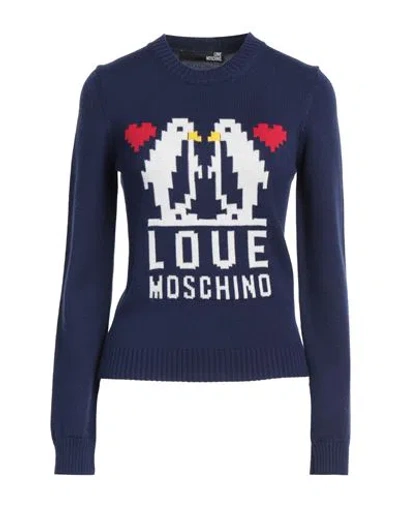 Love Moschino Woman Sweater Midnight Blue Size 2 Acrylic, Wool