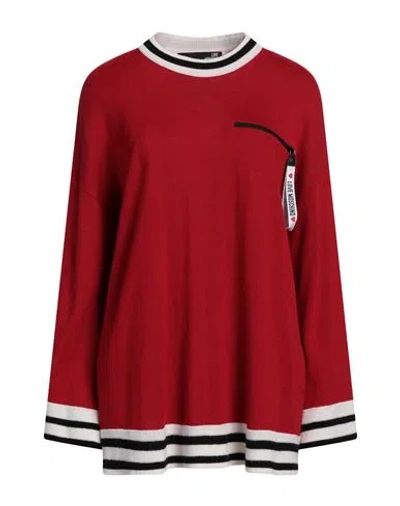 Love Moschino Woman Sweater Red Size 4 Acrylic, Wool