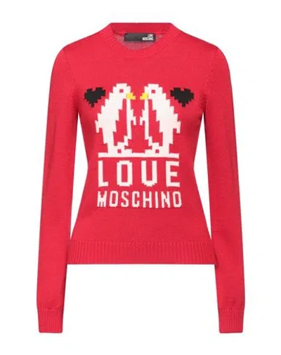 Love Moschino Woman Sweater Red Size 4 Acrylic, Wool