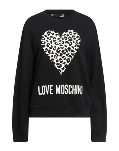 Love Moschino Woman Sweatshirt Black Size 12 Cotton