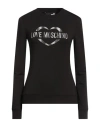 Love Moschino Woman Sweatshirt Black Size 8 Cotton, Modal, Elastane