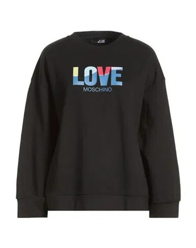 Love Moschino Woman Sweatshirt Black Size M Cotton, Polyester