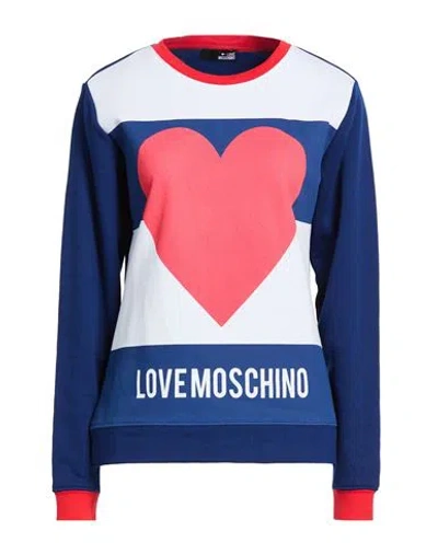 Love Moschino Woman Sweatshirt Blue Size Xl Cotton, Polyester