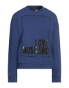 Love Moschino Woman Sweatshirt Bright Blue Size 6 Cotton, Elastane In Blue