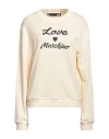Love Moschino Woman Sweatshirt Cream Size 10 Cotton In White