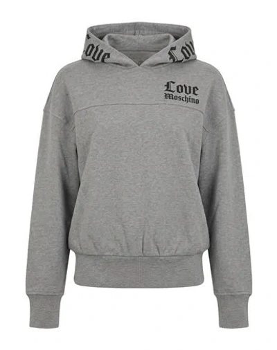 Love Moschino Woman Sweatshirt Grey Size 10 Cotton, Elastane In Gray