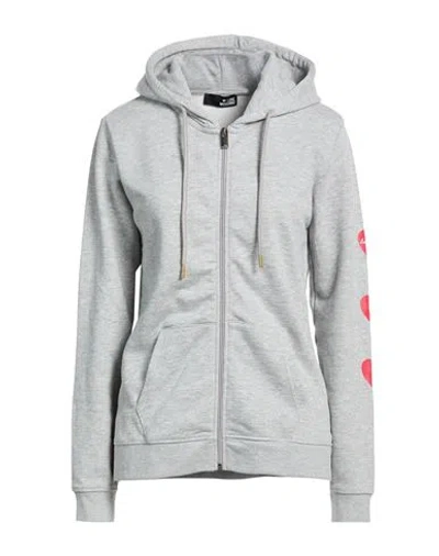 Love Moschino Woman Sweatshirt Grey Size Xl Cotton, Polyester In Gray