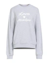Love Moschino Woman Sweatshirt Light Grey Size 10 Cotton