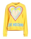 Love Moschino Woman Sweatshirt Marigold Size 2 Cotton, Elastane In Yellow