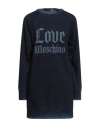 Love Moschino Woman Sweatshirt Midnight Blue Size 2 Cotton, Polyester In Blue