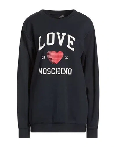 Love Moschino Woman Sweatshirt Midnight Blue Size Xxl Cotton, Polyester