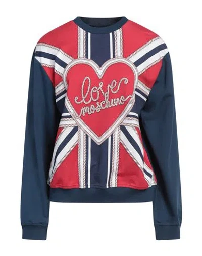 Love Moschino Woman Sweatshirt Red Size 10 Cotton, Elastane