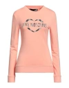 Love Moschino Woman Sweatshirt Salmon Pink Size 6 Cotton, Modal, Elastane In Pink