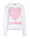 Love Moschino Woman Sweatshirt White Size 4 Cotton, Elastane In White