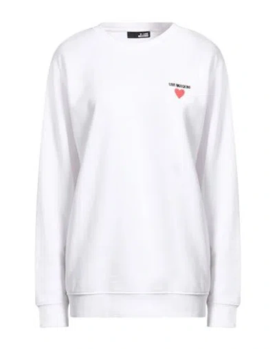 Love Moschino Woman Sweatshirt White Size L Cotton, Polyester