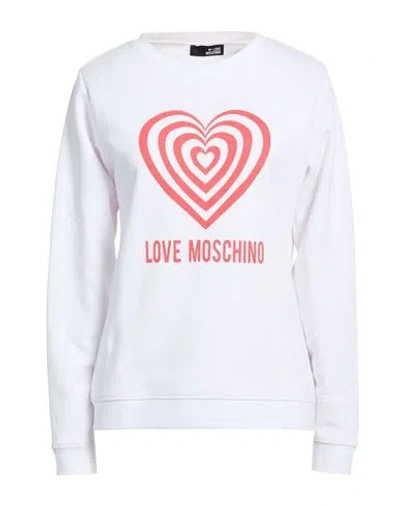 Love Moschino Woman Sweatshirt White Size Xl Cotton, Polyester