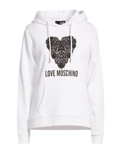 Love Moschino Woman Sweatshirt White Size Xl Cotton, Polyester