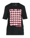 Love Moschino Woman T-shirt Black Size 10 Cotton, Elastane