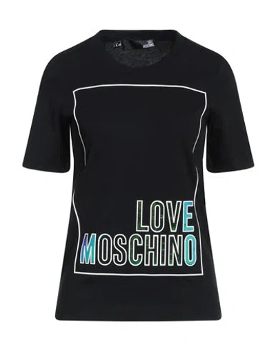 Love Moschino Woman T-shirt Black Size 12 Cotton