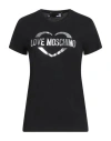 Love Moschino Woman T-shirt Black Size 4 Cotton In Black