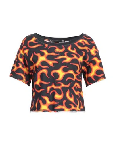 Love Moschino Woman T-shirt Black Size 8 Cotton