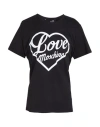 Love Moschino Woman T-shirt Black Size 8 Cotton In Black