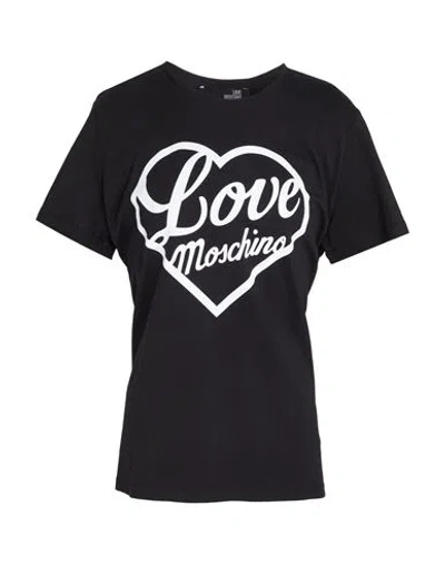 Love Moschino Woman T-shirt Black Size 8 Cotton