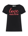 Love Moschino Woman T-shirt Black Size 8 Cotton, Elastane In Black