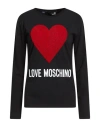 Love Moschino Woman T-shirt Black Size 8 Cotton, Elastane In Black