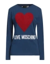 Love Moschino Woman T-shirt Light Blue Size 10 Cotton, Elastane In Blue