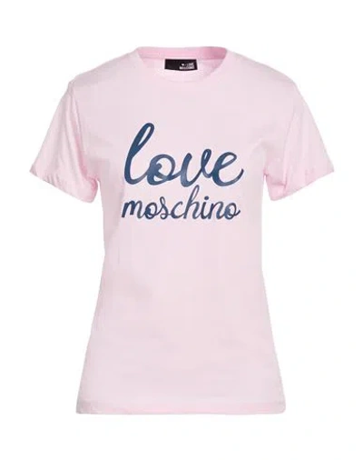 Love Moschino Woman T-shirt Light Pink Size Xl Cotton