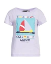 Love Moschino Woman T-shirt Lilac Size 10 Cotton, Elastane In Purple