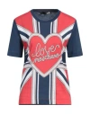 Love Moschino Woman T-shirt Navy Size 8 Cotton, Elastane In Navy