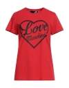 Love Moschino Woman T-shirt Red Size 10 Cotton