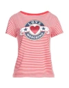 Love Moschino Woman T-shirt Red Size 8 Cotton, Elastane