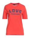 Love Moschino Woman T-shirt Red Size 8 Cotton