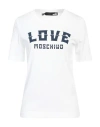 Love Moschino Woman T-shirt White Size 8 Cotton In White