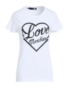 Love Moschino Woman T-shirt White Size 8 Cotton