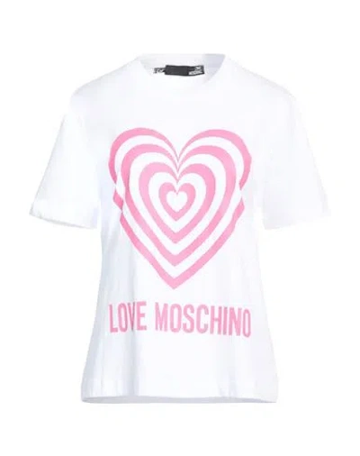 Love Moschino Woman T-shirt White Size 8 Cotton